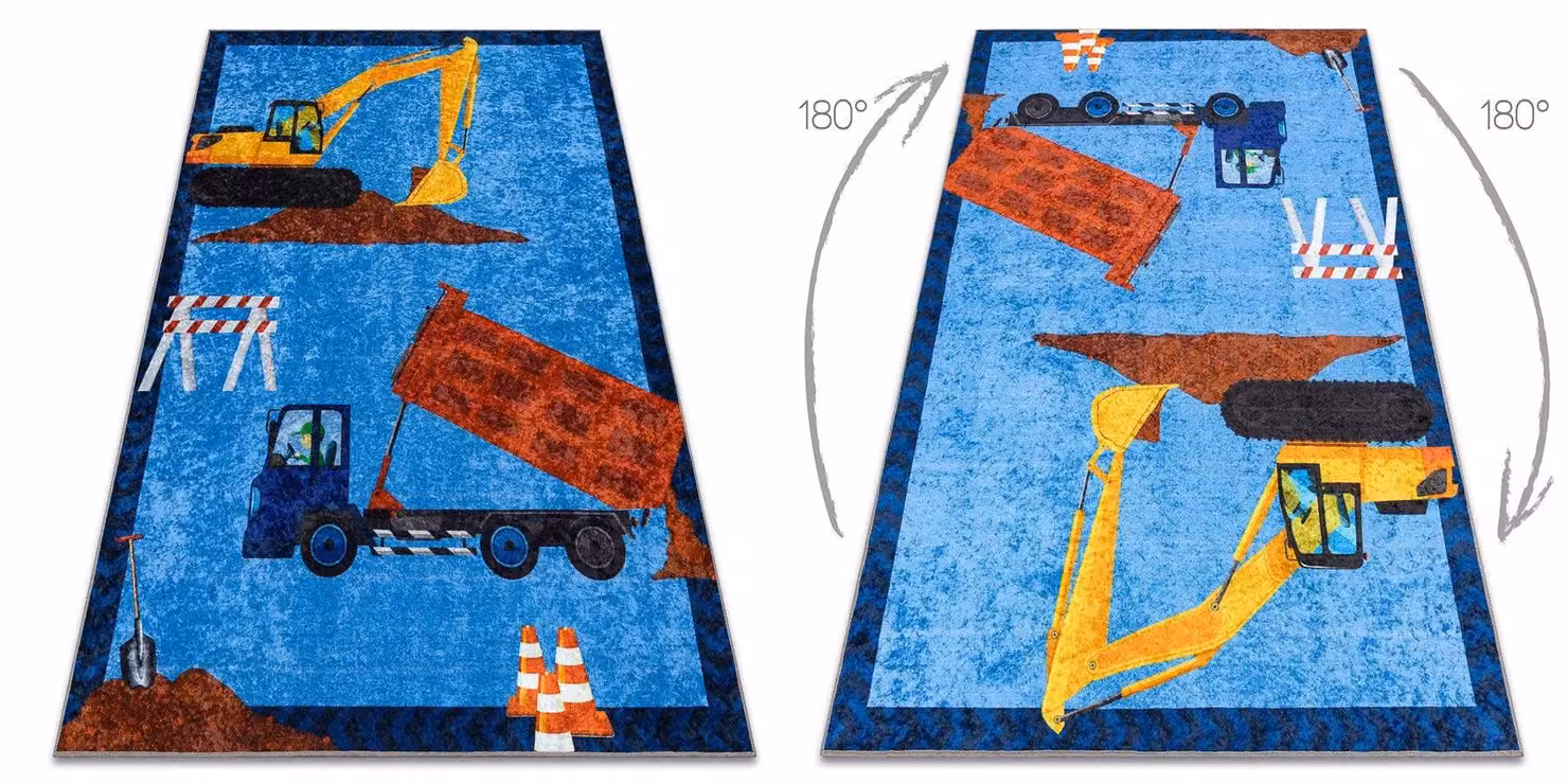 RugsX Junior Kids Motif Rug in Blue, W: 200 cm, L: 290 cm – 2