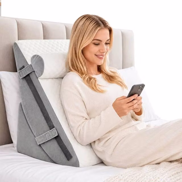 SPETLEK 3 Pack Adjustable Foam Wedge Pillows for Babies, Light Grey