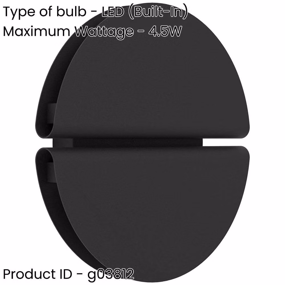 Loops 2 Pack Black Modern LED Up and Down Round Wall Light – 2