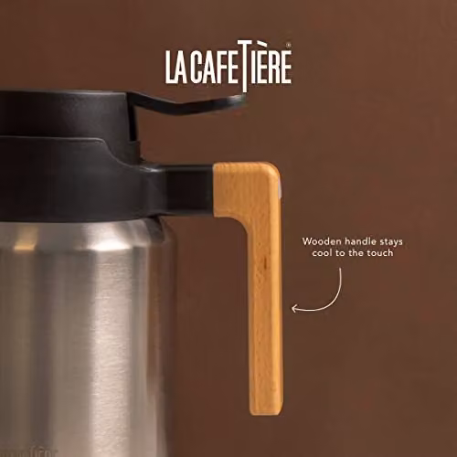 La Cafetiere Double Walled Stainless Steel Vacuum Jug with Lid, Silver, 1.2 l – 3