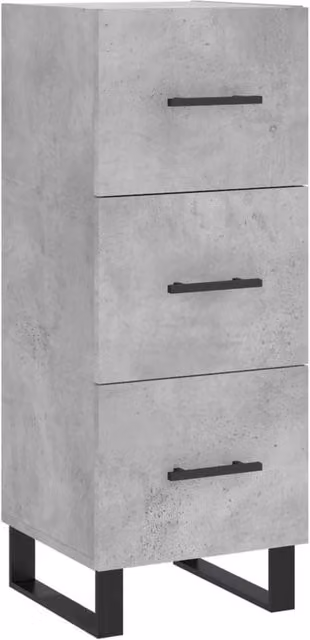 Berkfield Home Modern Sideboard in Concrete Grey, W/D/H: 34.5 x 34.0 x 90.0 cm