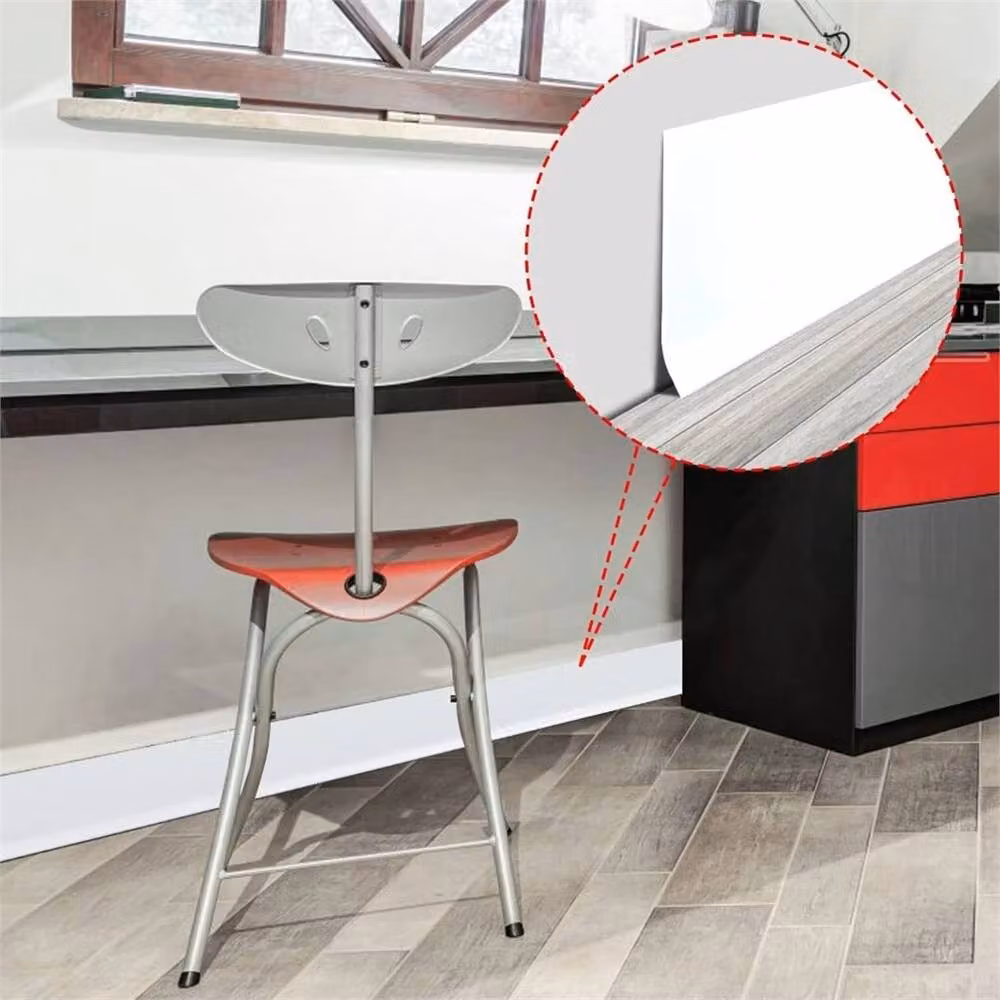 Nordara 6M White Self Adhesive PVC Soft Flexible Skirting Board Floor Wall Trim, W: 120 cm, H: 10 cm – 3