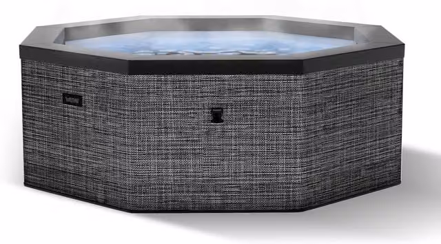 Summer Waves Wave Como 6-Person Inflatable Eco Foam Spa with Integrated Heater in Flint Grey