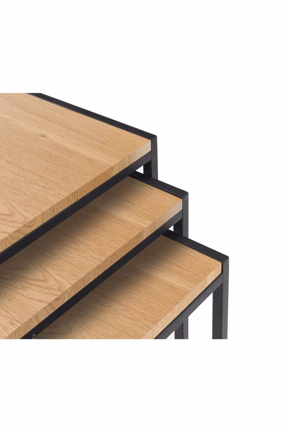 Julian Bowen Tribeca Nest of 3 Side Tables in Oak – 3
