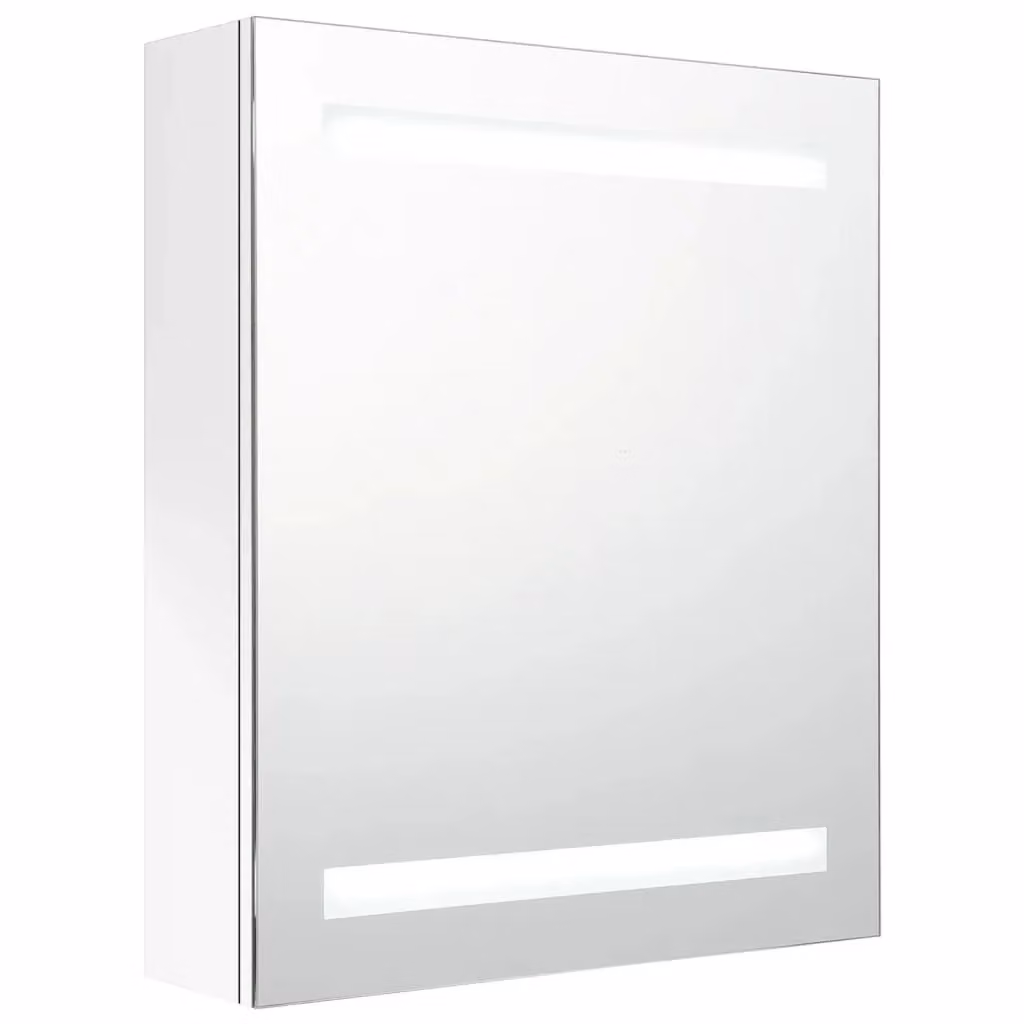 Berkfield Home LED Bathroom Mirror Cabinet in Glossy White, W/D/H: 50 x 14 x 60 cm – 2