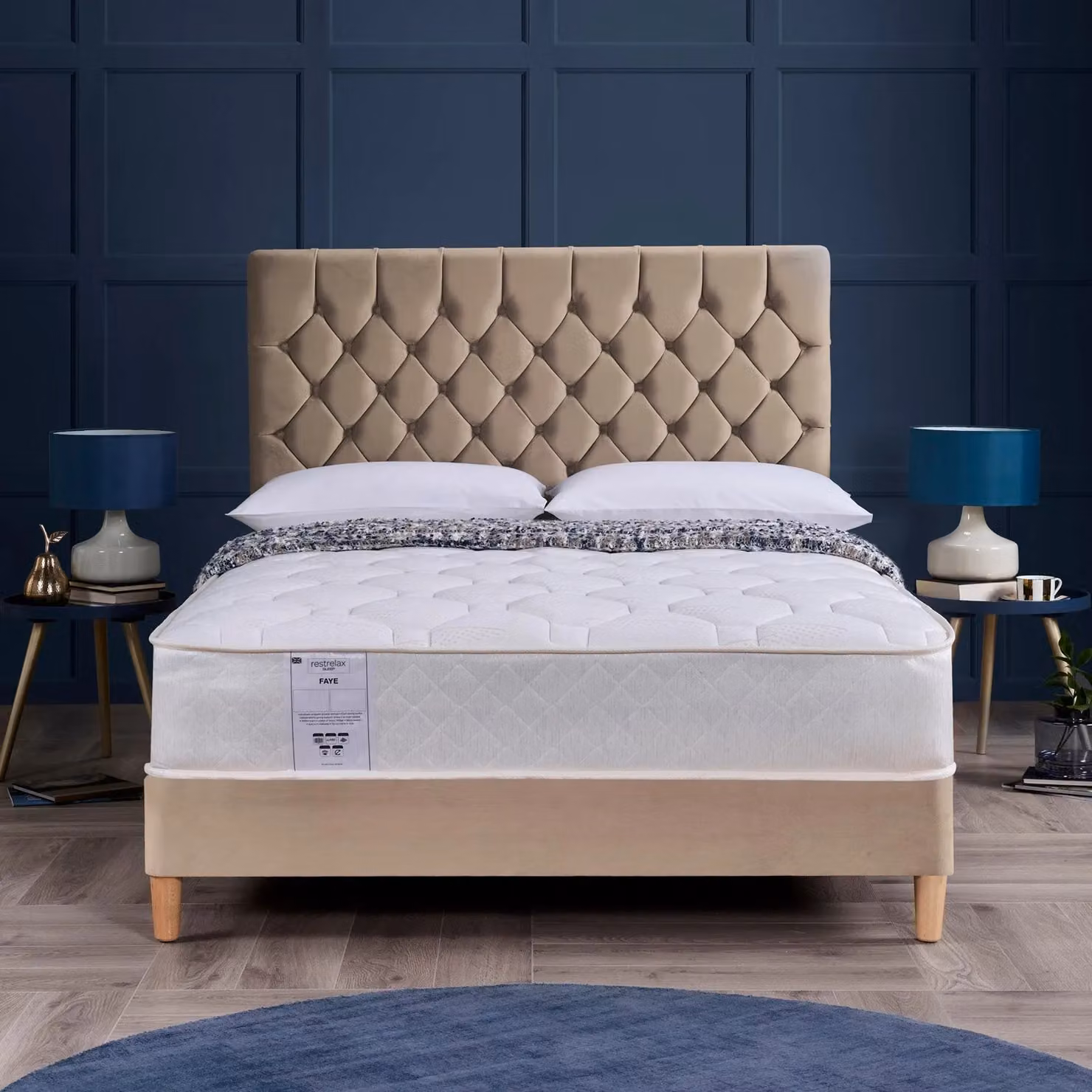 Rest Relax Faye 1000 Pocket Sprung Quilted Mattress, White, W/D/H: 180 x 200 x 25 cm, Medium Tension – 2