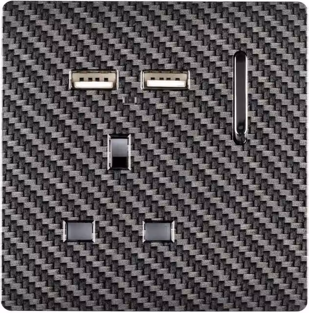 Trendi 1 Gang 13 Amp USB Switched Flush Plug Socket, Black