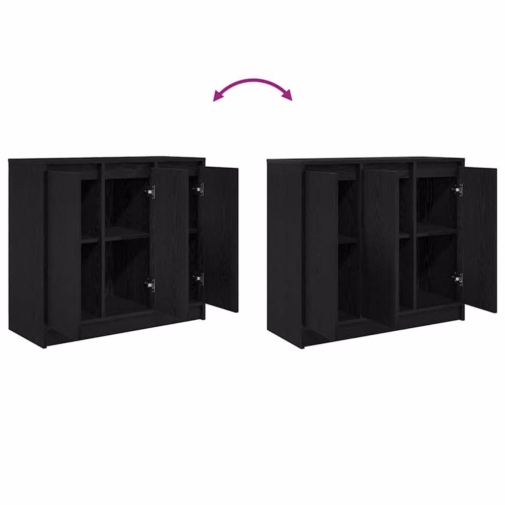 Berkfield Home Black Oak Sideboard, W/D/H: 85 x 34 x 76 cm – 6