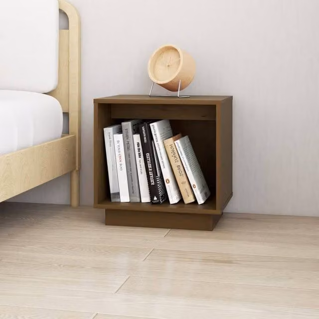 Berkfield Home Elegant Bedside Cabinets, 2 Piece Set, Honey Brown Solid Wood Pine, W/D/H: 40 x 30 x 40 cm