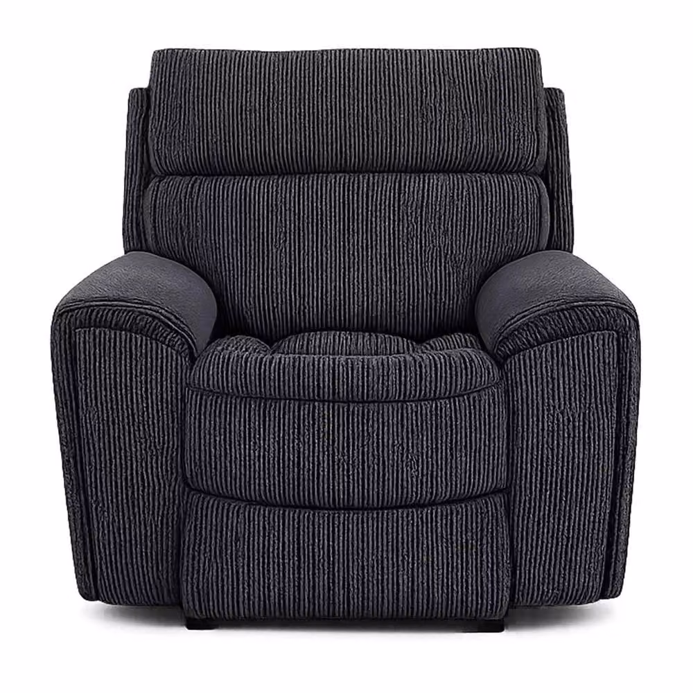 Furnishings For Less UK Lois Electric Power Reclining Armchair, Midnight Black Fabric Single Seater – 2