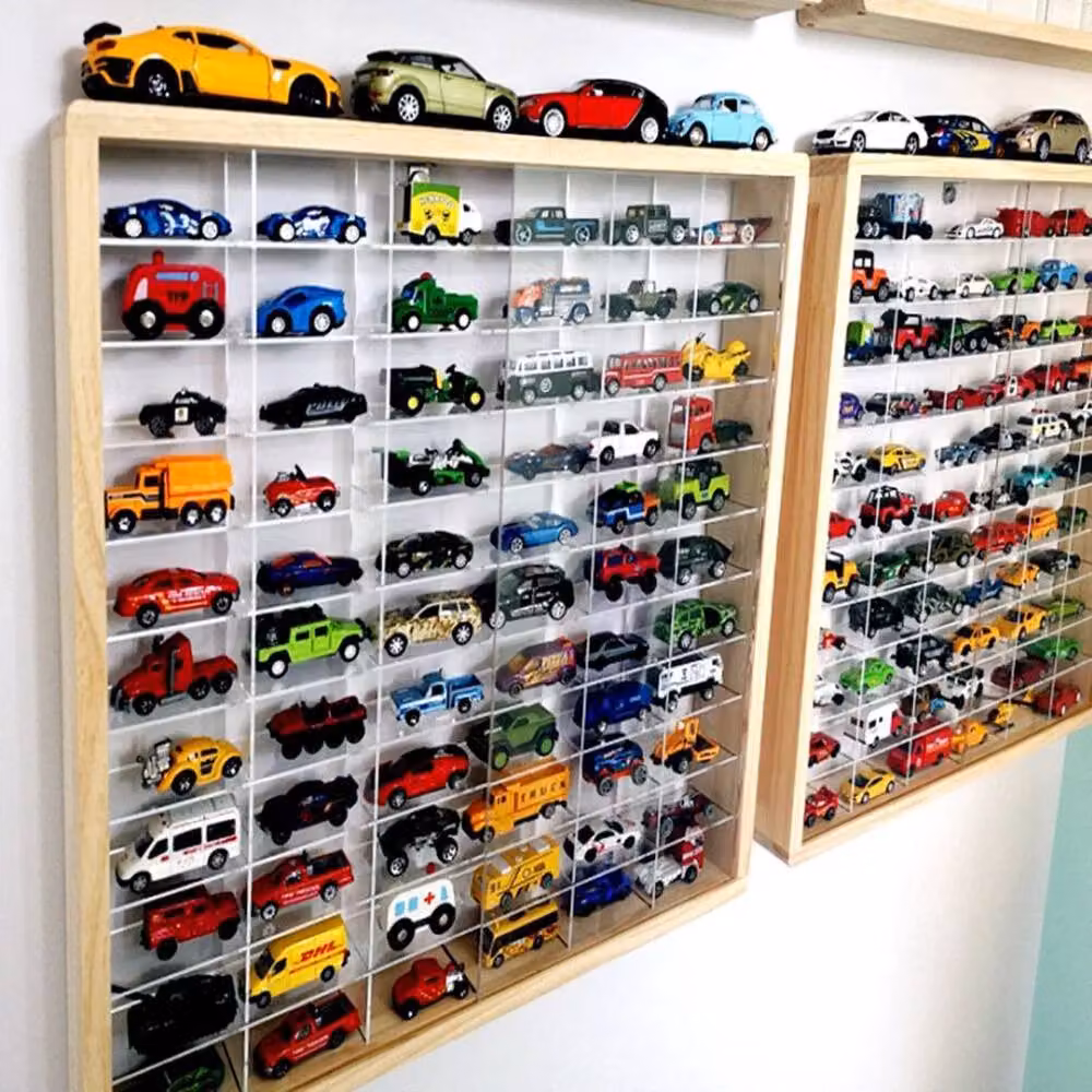 SPETLEK 50 Grid Display Case for Model Toy Diecast Cars in Sand and Transparent – 2