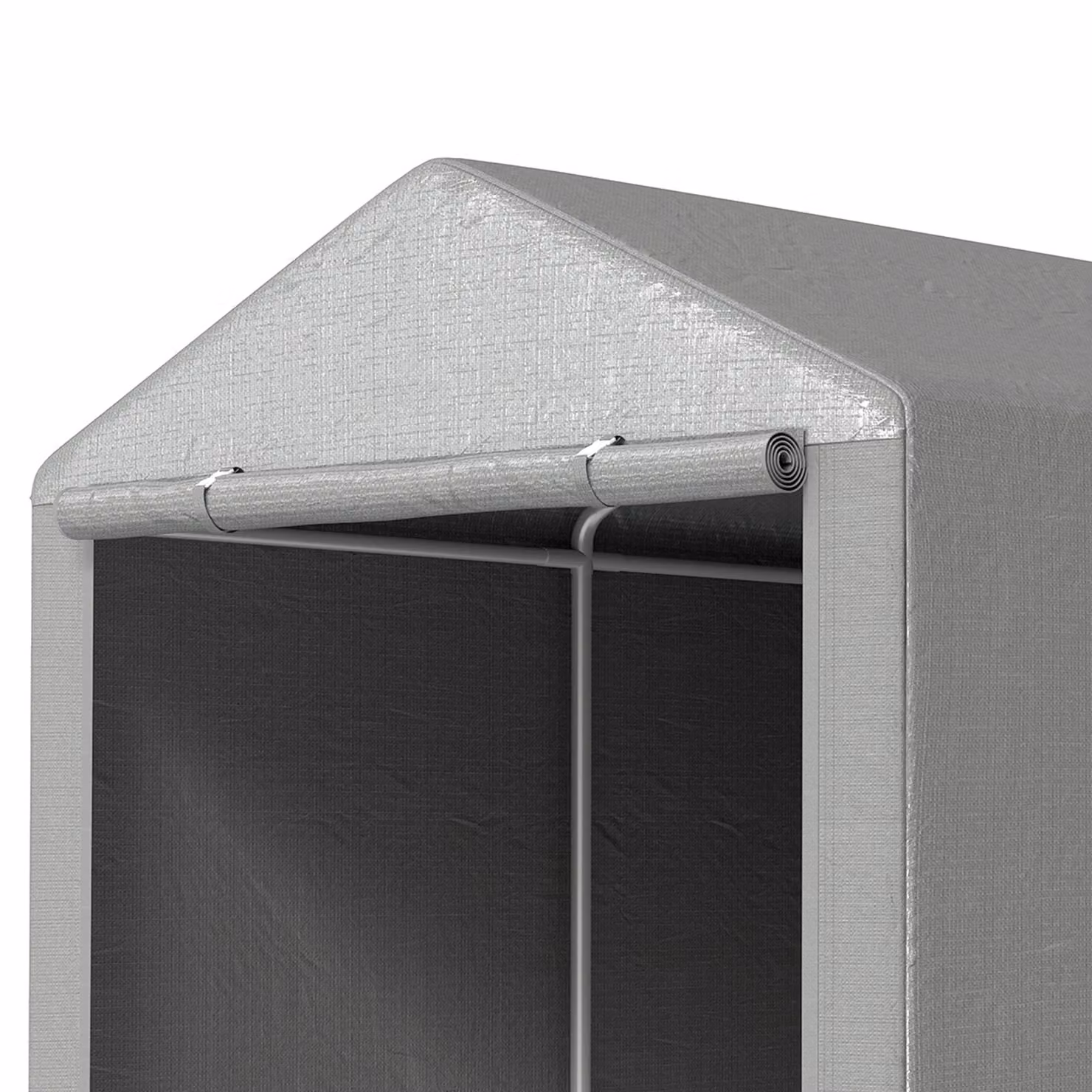 Outsunny Garden Storage Shed Tent with Accessories, Light Grey, W: 160 cm, D: 220 cm, H: 172 cm – 6