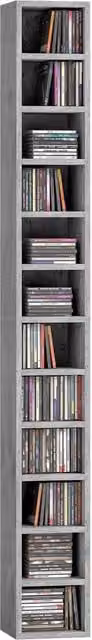 Rolipo 204 CD Tall Narrow Media Storage Tower in Matt Grey – 1