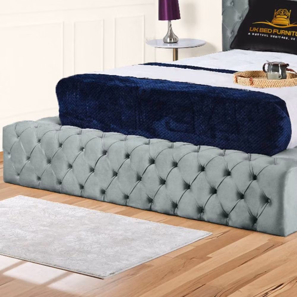 UK Bed Furniture Ambassador Ottoman Gas Lift Upholstered Bed in Grey, W/D/H: 120 x 200 cm – 3