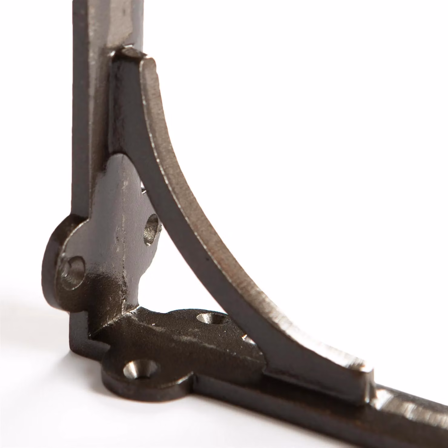 Hammer and Tongs Curved Iron Shelf Bracket in Grey, D100mm – 2