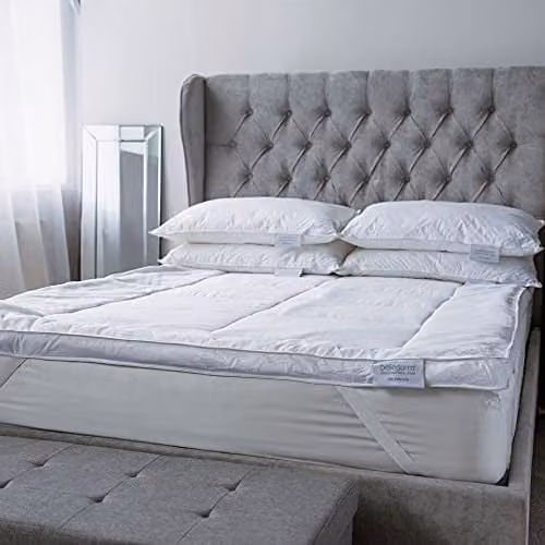 Belledorm Single Mulberry Silk Blend and 100% Cotton Hypoallergenic Mattress Topper, White, W: 90 cm, L: 200 cm – 1