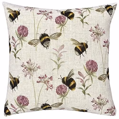 Terrys Country Bee Garden Filled Cushion, Multicolour, W/D/H: 43 x 43 x 43 cm