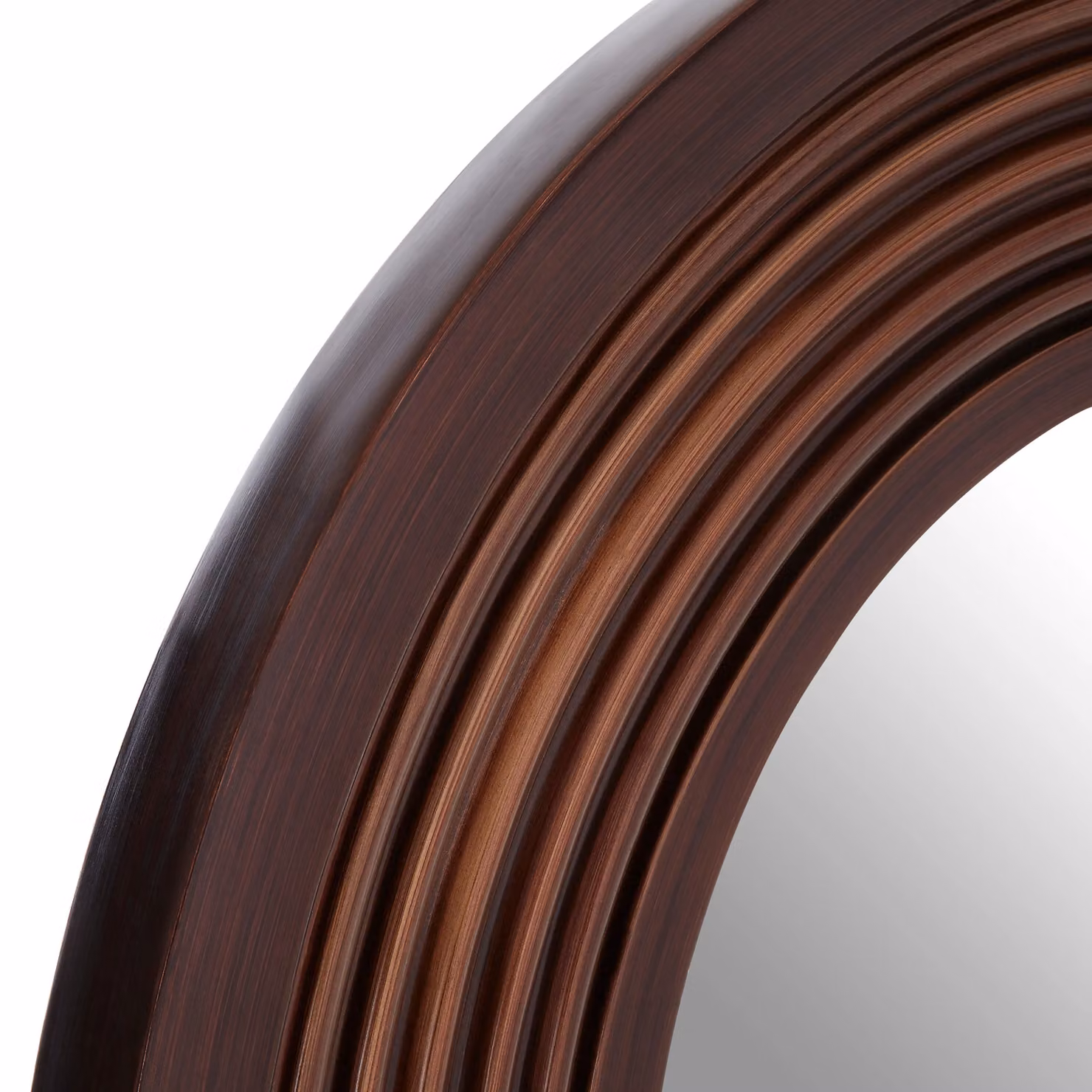 Orsina Cocoa Round Wall Mirror in Brown – 2