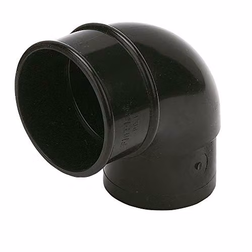 FloPlast 68mm Round Gutter Pipe 92.5 Degree Offset Bend, Black