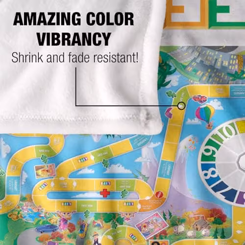 Hasbro The Game of Life Super Soft Microfibre Fleece Throw Blanket, Multicolour and White, W/D: 152 x 127 cm – 2