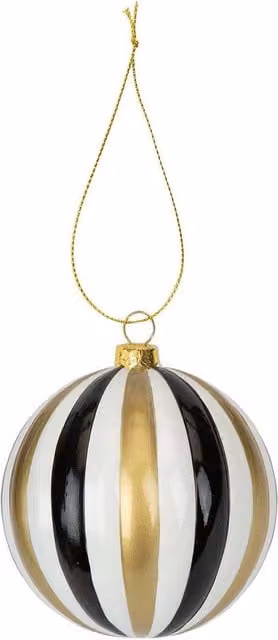 VFM e-Store Christmas Hanging Bauble Decoration in Gold, Black and White – 1