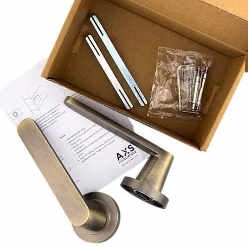 AXS Hardware Harlem Internal Lever Door Handle Pair in Antique Brass – 2