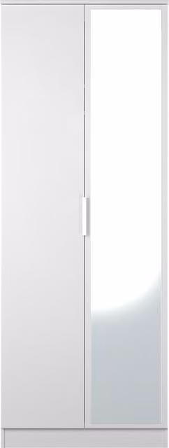 Ready Assembled 2 U Dover Tall 2 Door Mirrored Wardrobe in White
