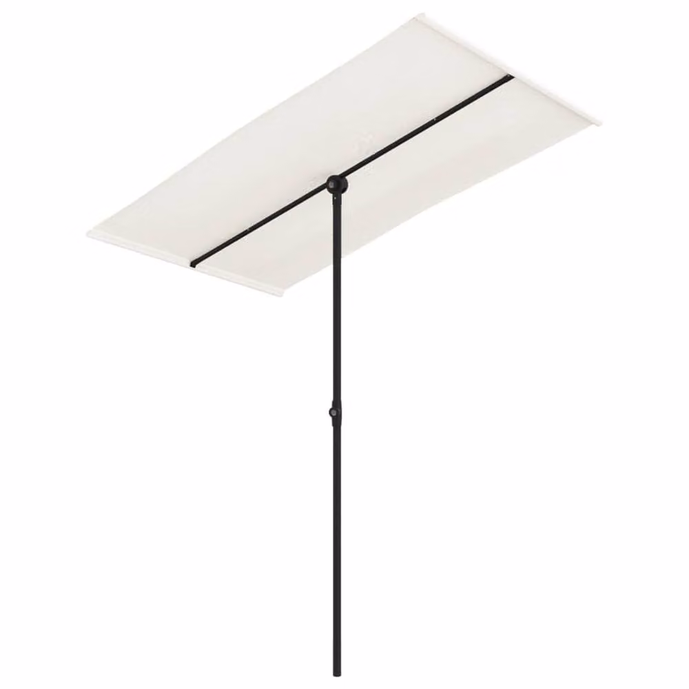 Berkfield Home Outdoor Parasol with Aluminium Pole, Sand White, W: 180 cm, D: 110 cm – 2