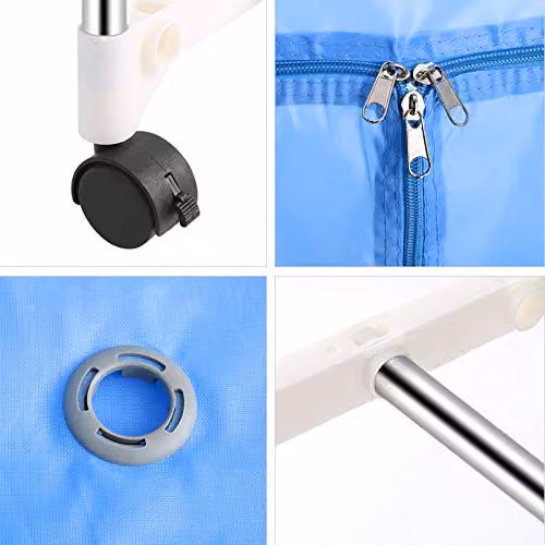 AMOS Eezy-Dry PRO Electric Clothes Dryer, Blue, H 186 x W 70 x D 48 cm – 2