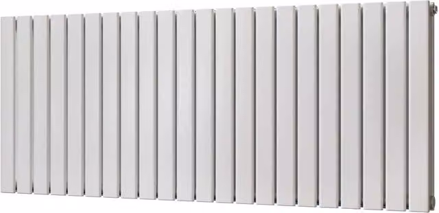 UK Radiators Typhoon White Flat Tube Horizontal Designer Radiator, W: 149.6 cm, H: 60 cm