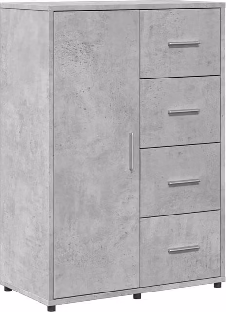 Berkfield Home Sideboard in Concrete Grey, W/D/H: 60 x 31 x 84 cm – 1