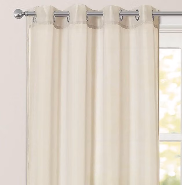Intimates Riva Plain Sheer Ringtop Voile Panel in Beige, Width: 50 cm