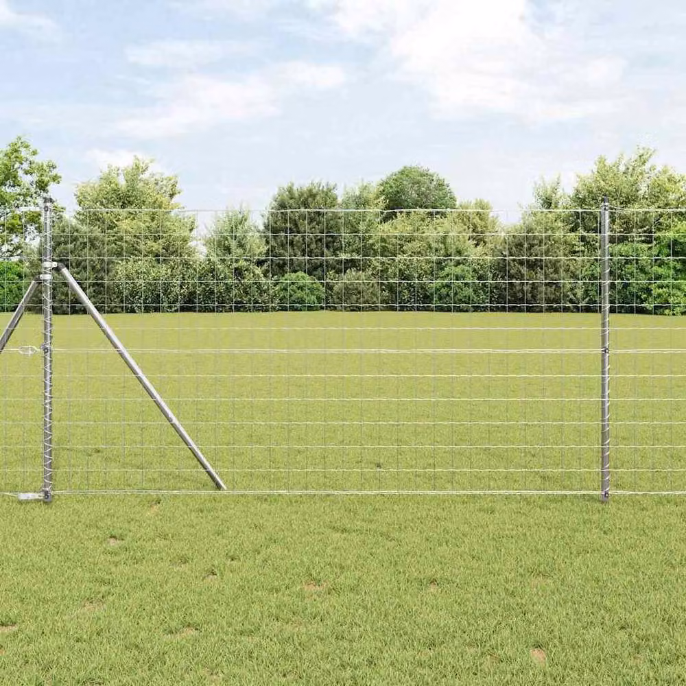 Berkfield Home Euro Fence Galvanised Steel in Grey, 1 x 10 m – 2