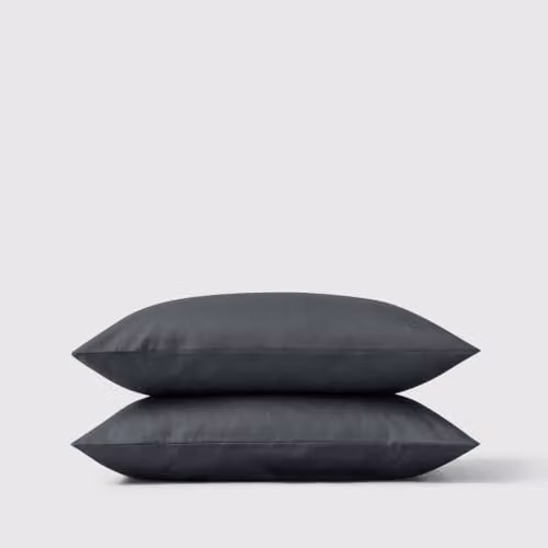 Bedable Cotton Sateen Pillowcase Pair, Grey, W/D/H: 50 x 75 cm