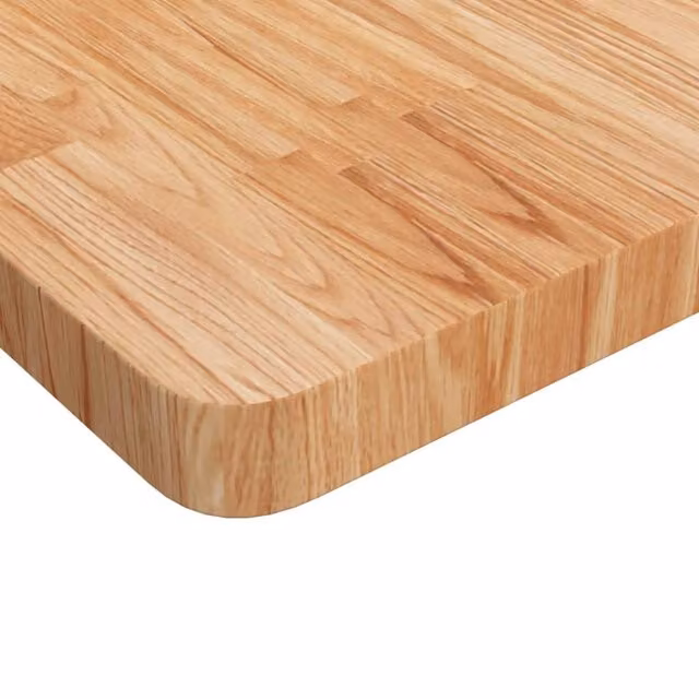 Berkfield Home Square Table Top Light Brown Treated Solid Wood Oak W/D/H: 90 x 90 x 4 cm