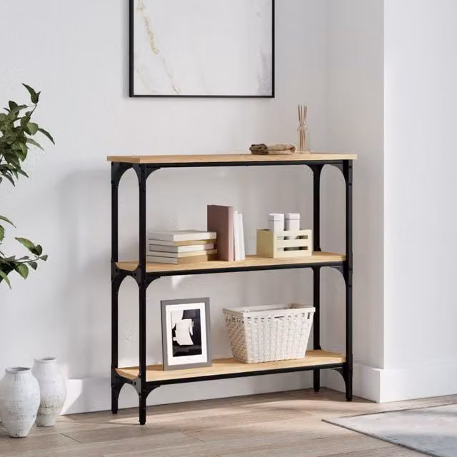 Berkfield Home Sonoma Oak Console Table in Brown, W/D/H: 75 x 22.5 x 75 cm – 1