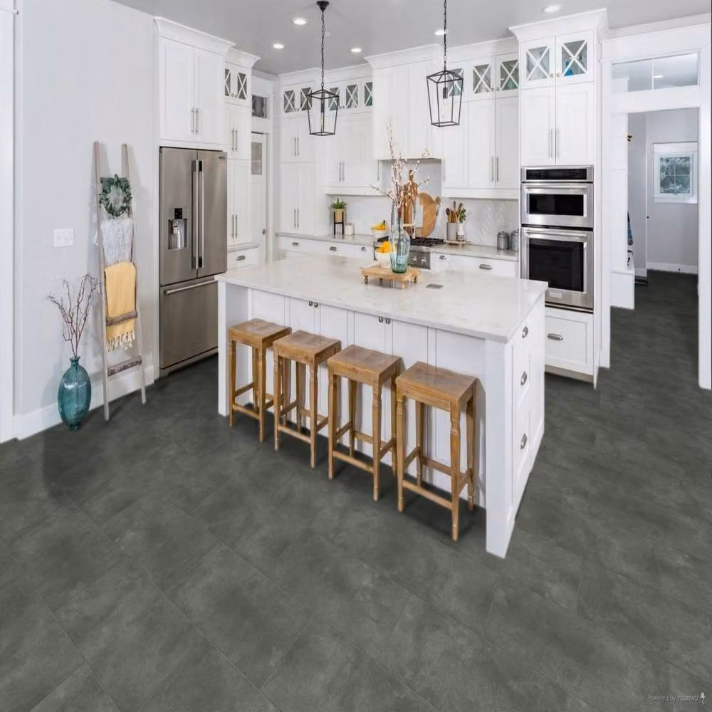 Firmfit ORG Click Lock Luxury Vinyl Tile Plank in Stone Beige and Grey Wood Look (5.5mm) – 2