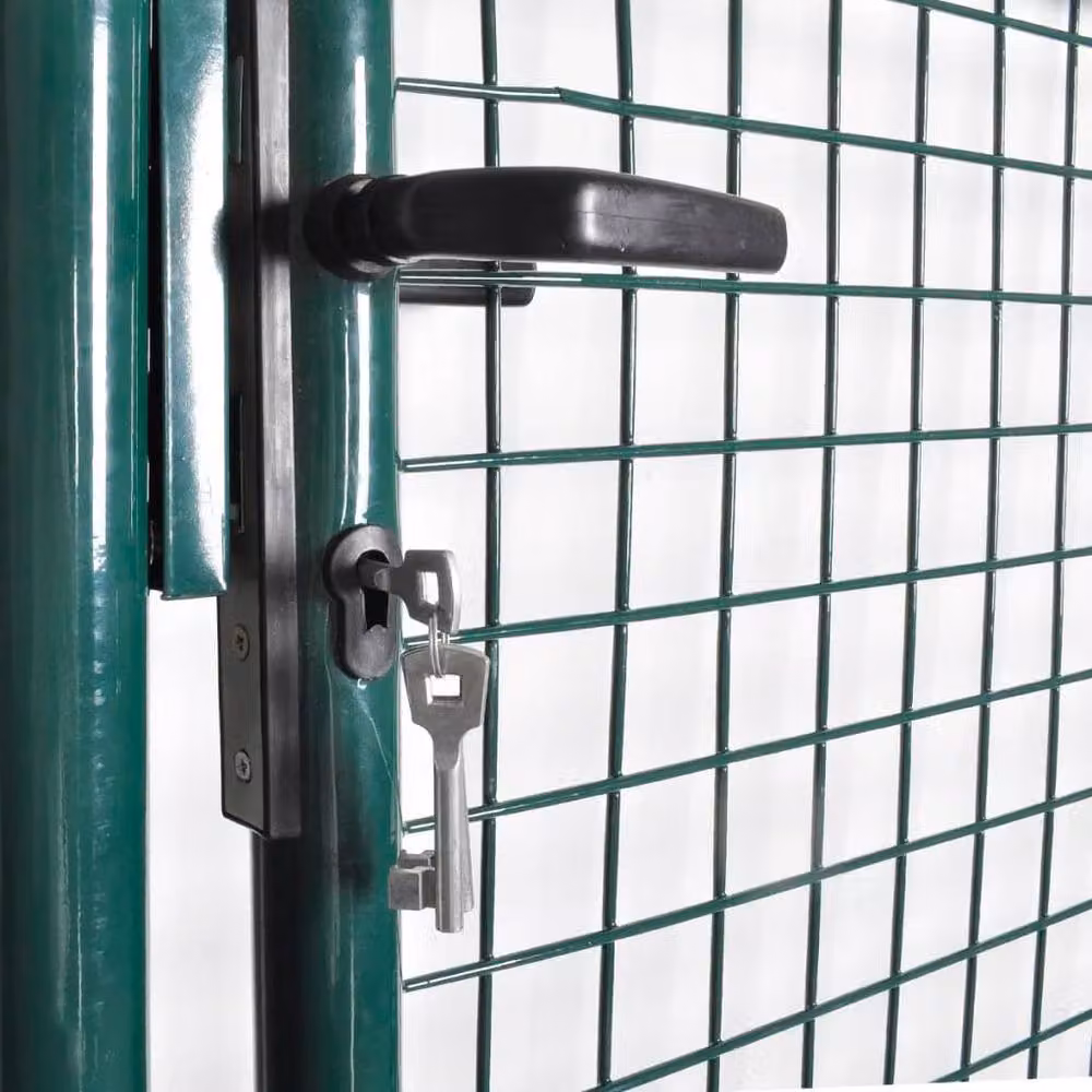 Berkfield Home Single Door Steel Swing Fence Gate, Green, W: 100 cm, H: 150 cm – 3
