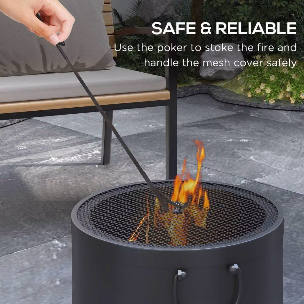 Wyld Haus Lasatta Small Smokeless Portable Steel Fire Pit in Dark Grey with Spark Screen – 4