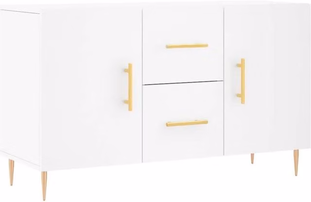 Berkfield Home Modern White Matt Sideboard, W/D/H: 100 x 36 x 60 cm