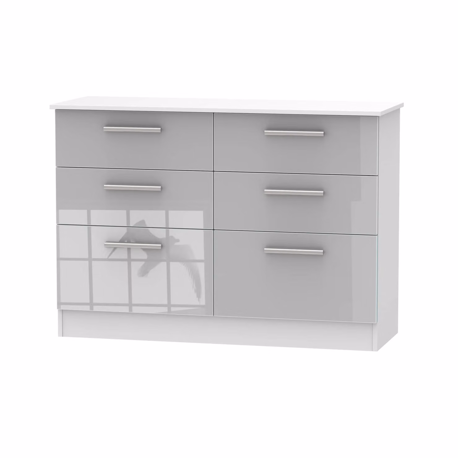 Ready Assembled 2 U Trent 6 Drawer Wide Chest in Mid Grey