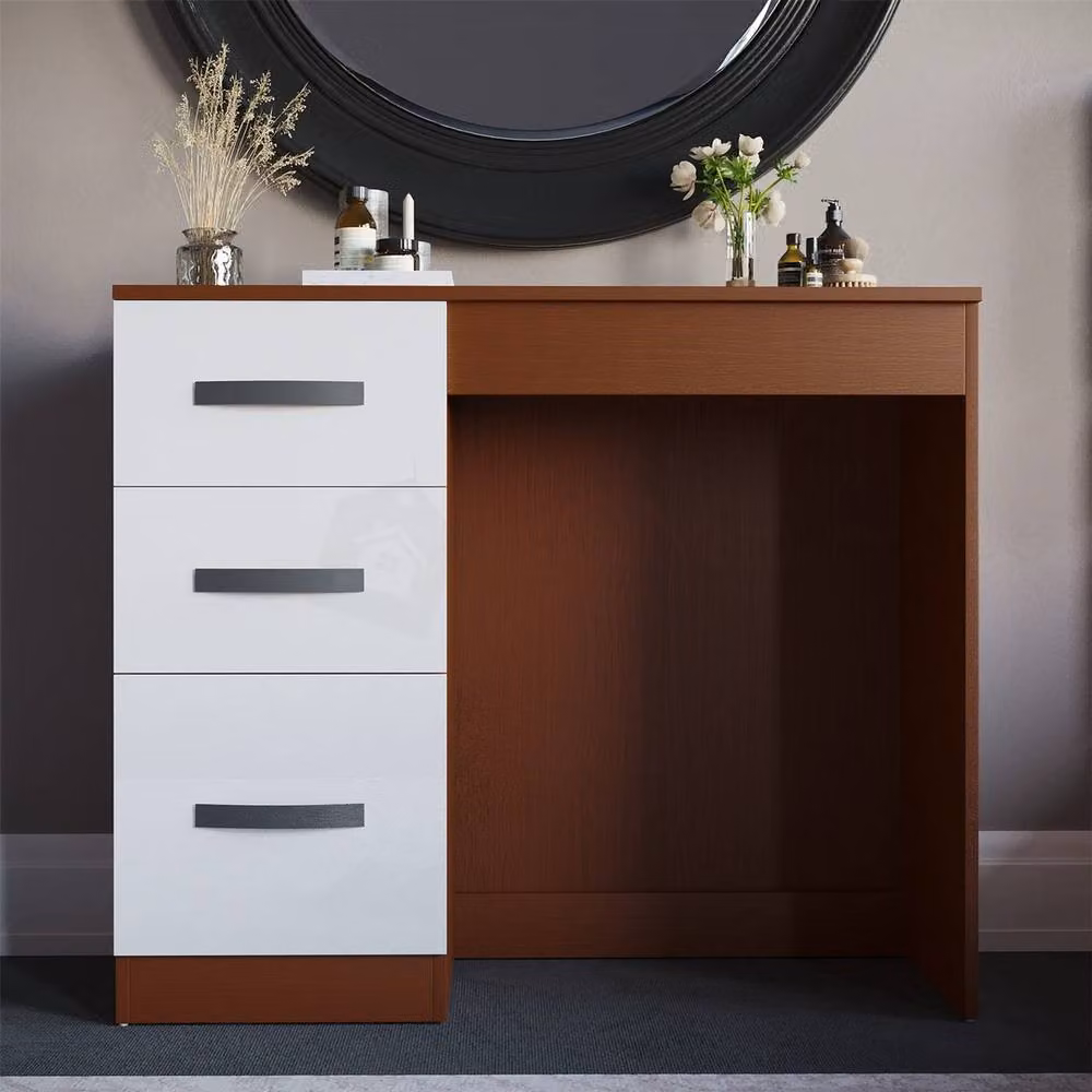 FORGEVIO Modern Multicolour Dressing Table and Computer Desk with Drawers – 3