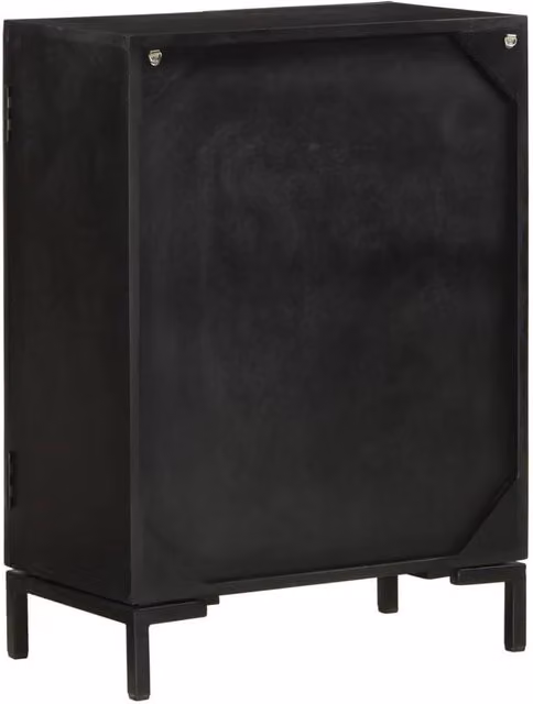 Berkfield Home Industrial Sideboard in Black Mango Wood and Iron, W/D/H: 55 x 30 x 77 cm – 1