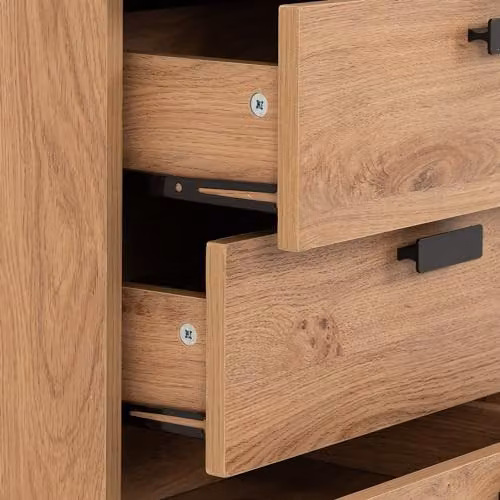 Seconique Modern 5 Drawer Chest in Brown and Black, W: 49 cm, D: 40 cm, H: 93.5 cm – 3