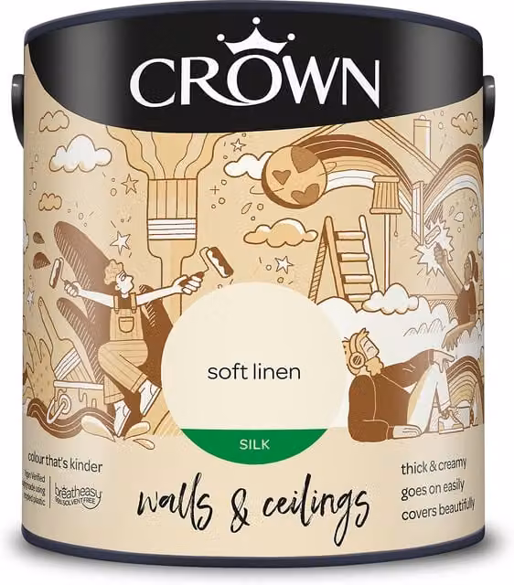 Crown Walls and Ceilings Silk Emulsion in Beige, 2.5l