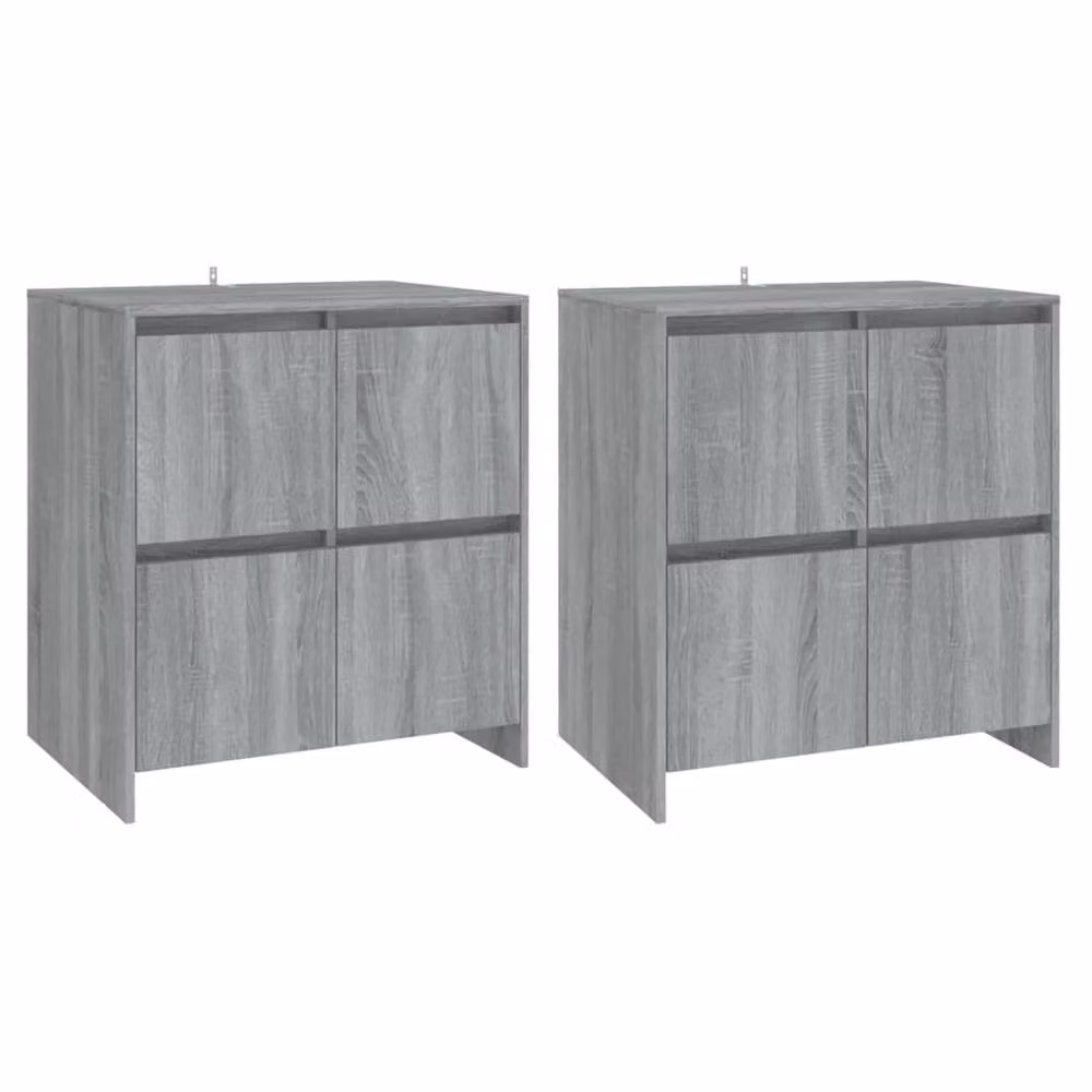 Berkfield Home Set of 2 Modern Grey Sonoma Sideboards, W/D/H: 70 x 41 x 75 cm – 3