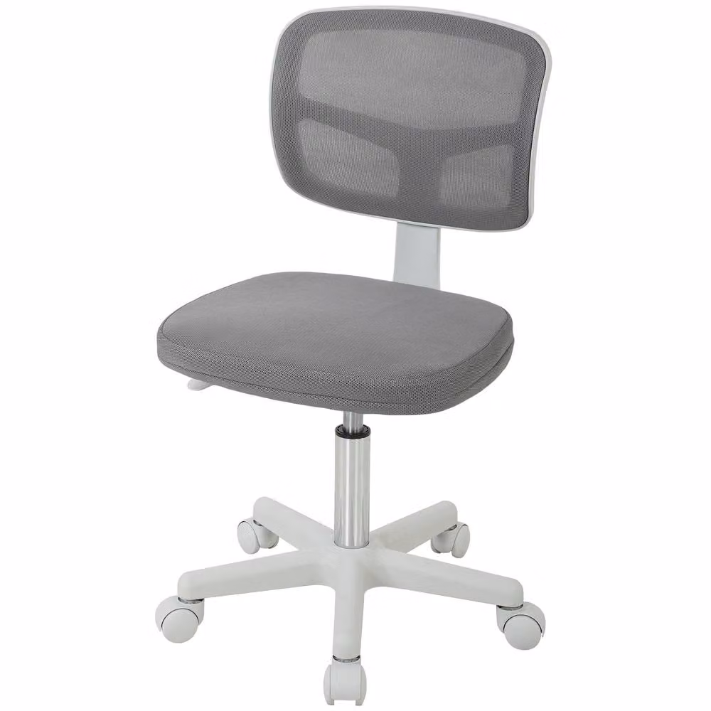 STILVORA Armless Grey Fabric Task Chair with Swivel Wheels, W/D/H: 40 x 120 x 40 cm – 3