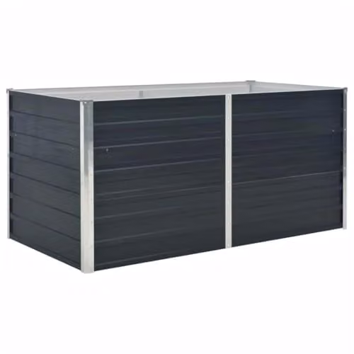 vidaXL Raised Garden Bed in Anthracite Galvanised Steel, W/D/H: 160 x 80 x 77 cm