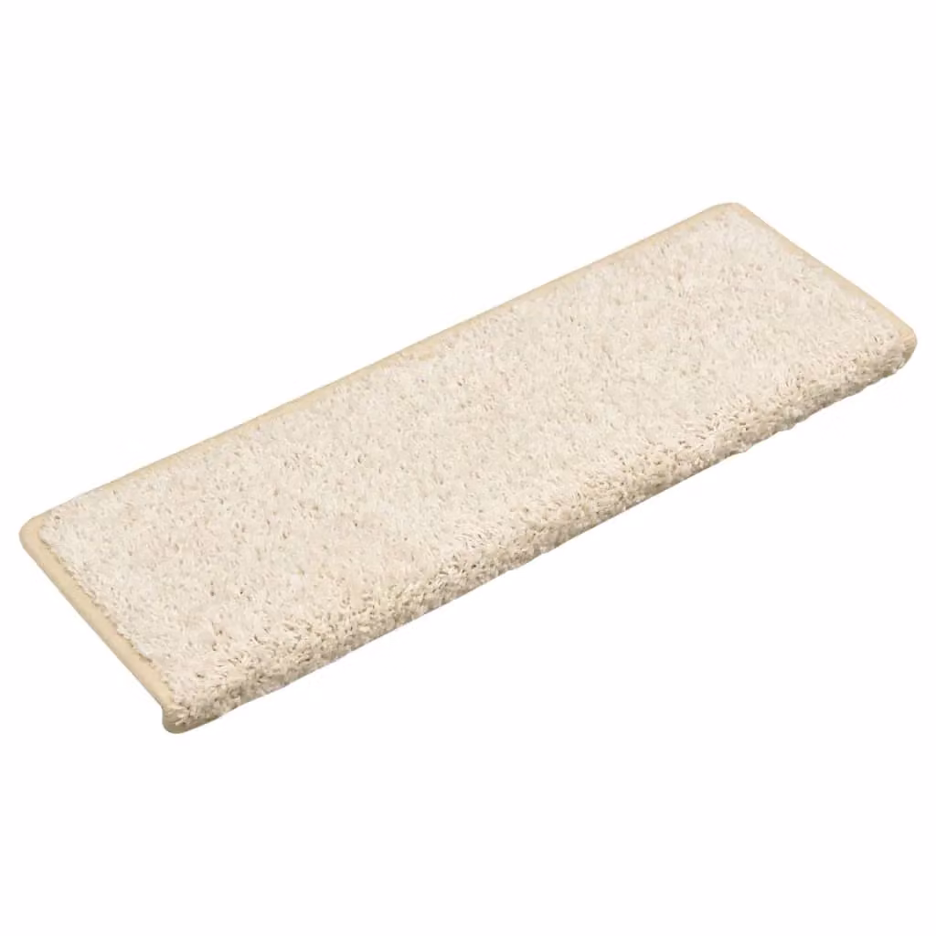 Berkfield Home Self-Adhesive Carpet Stair Treads, 15 Pieces, White, W: 65 cm, D: 21 cm, H: 4 cm – 2