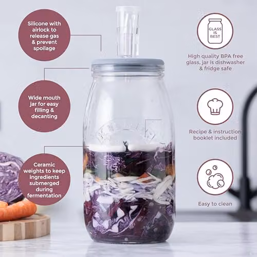Kilner 3 l Airtight Glass Fermentation Set in Transparent – 3